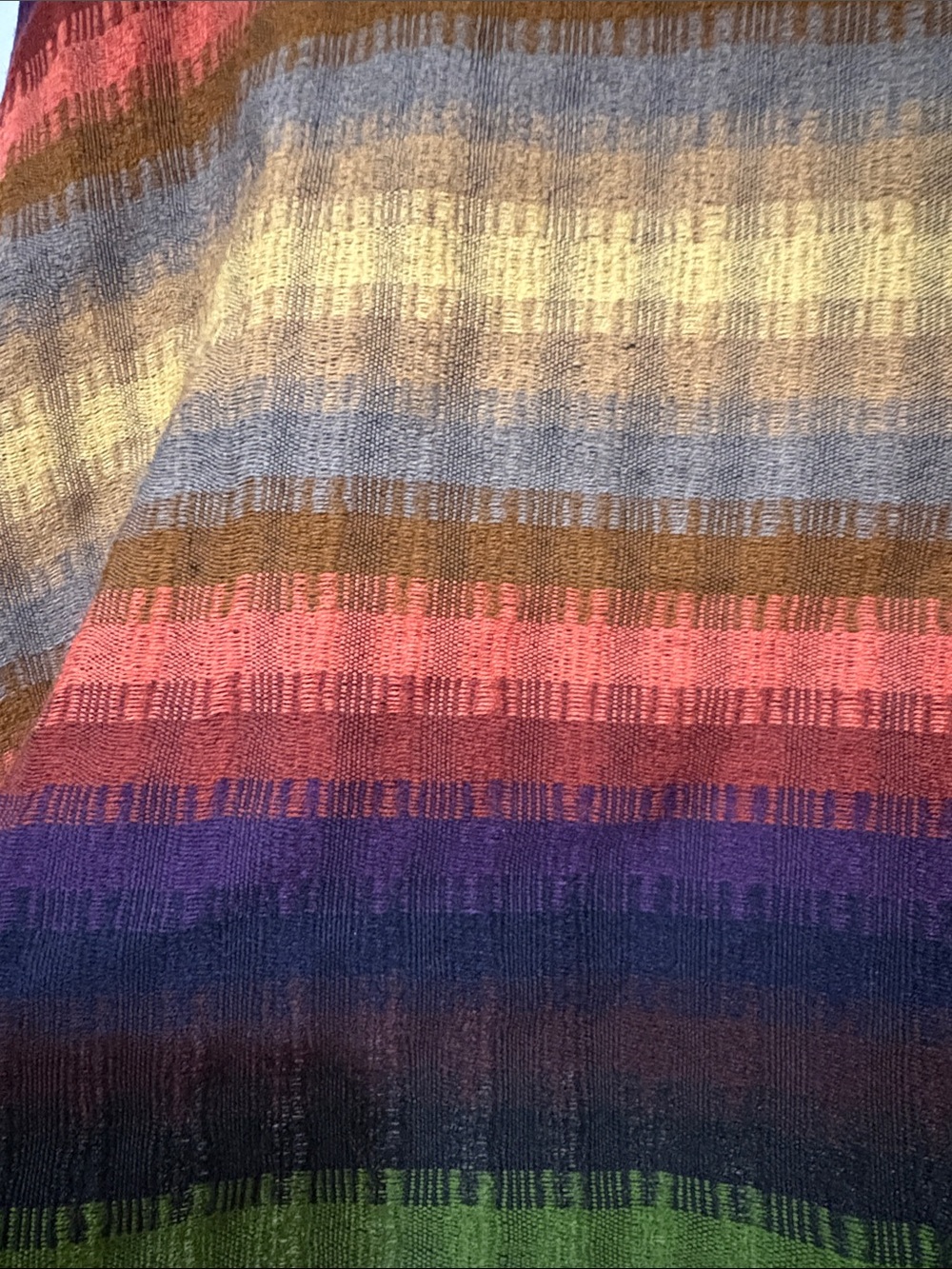 Women's Multicolor Striped Fringe Poncho Style - Picture 2 of 3